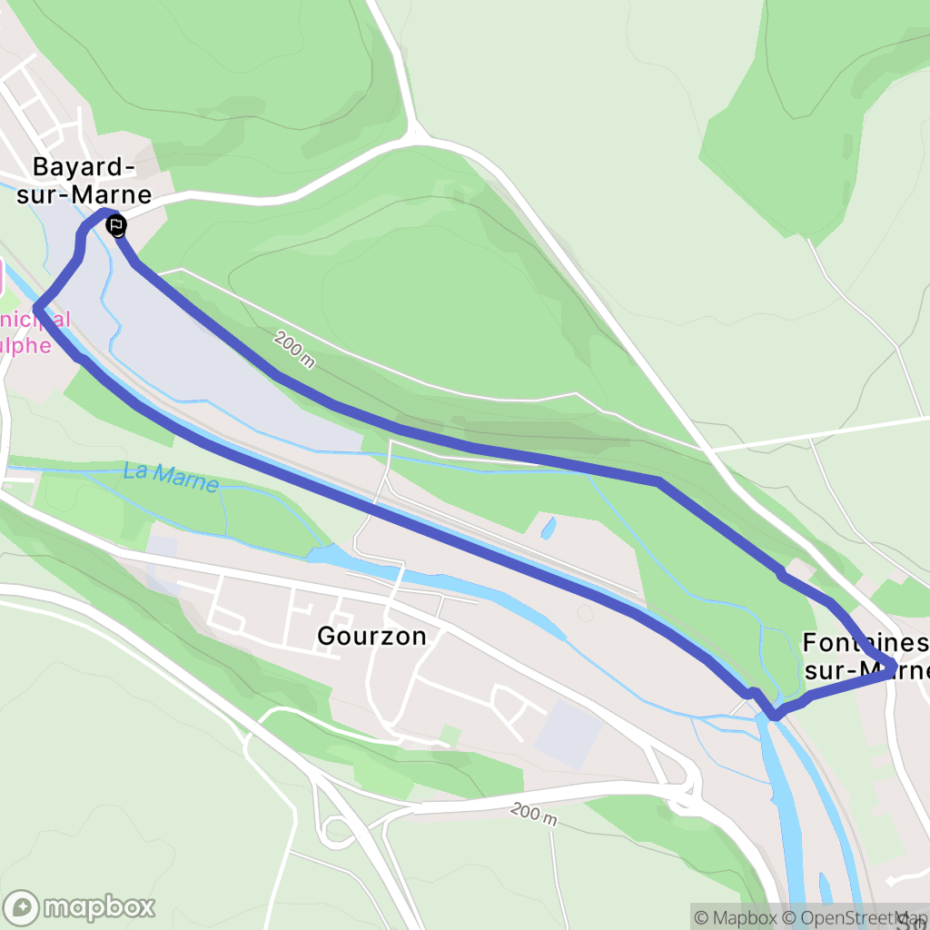 Bayard-sur-Marne : carte du parcours de randonnée - France
