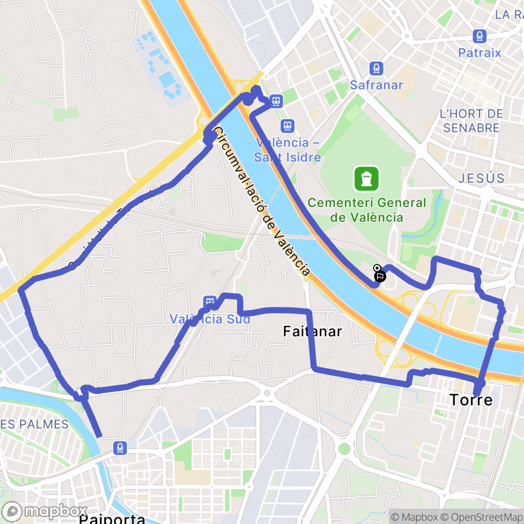 Valencia : carte du parcours de randonnée - Spain