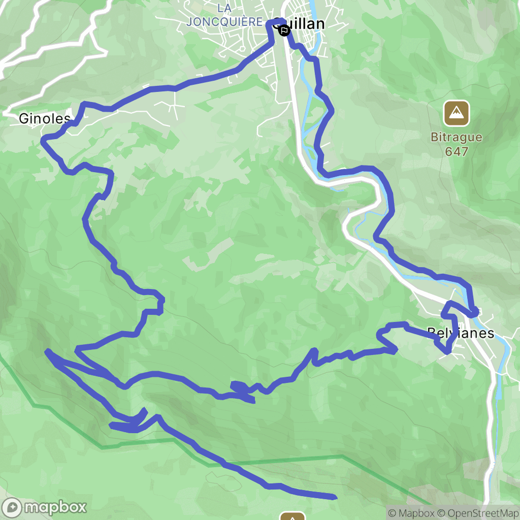 Quillan : carte du parcours de randonnée - France