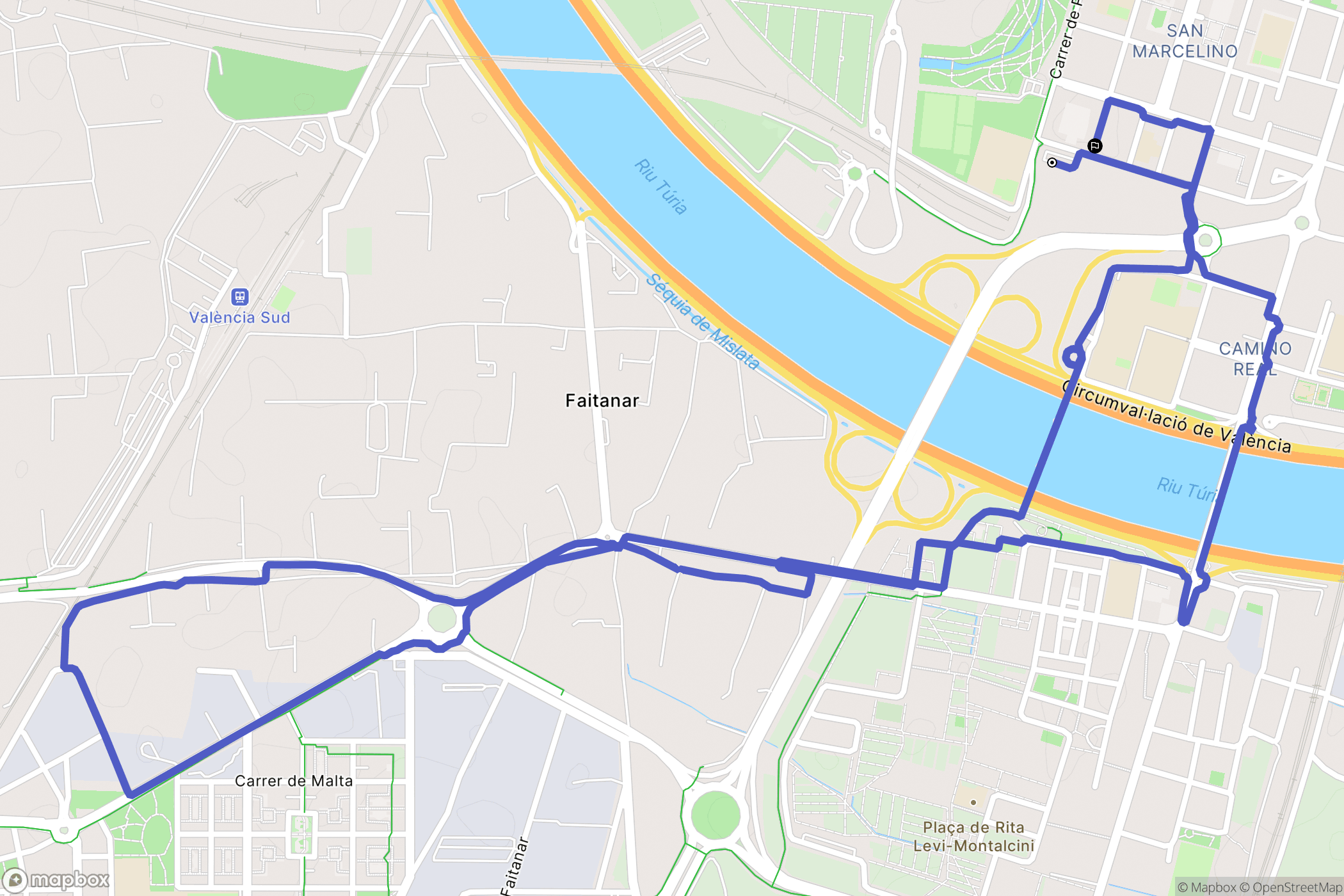 València : carte du parcours de randonnée - Spain