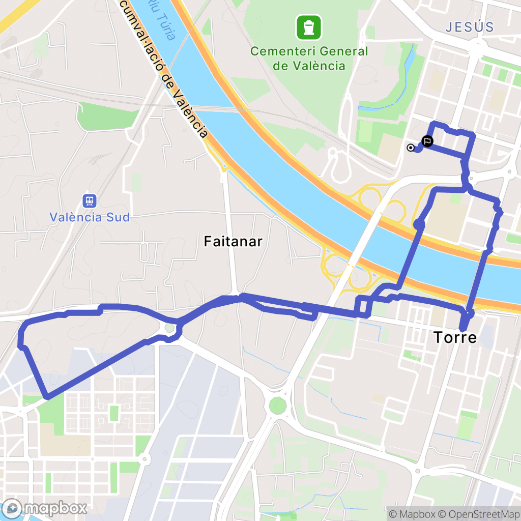 València : carte du parcours de randonnée - Spain