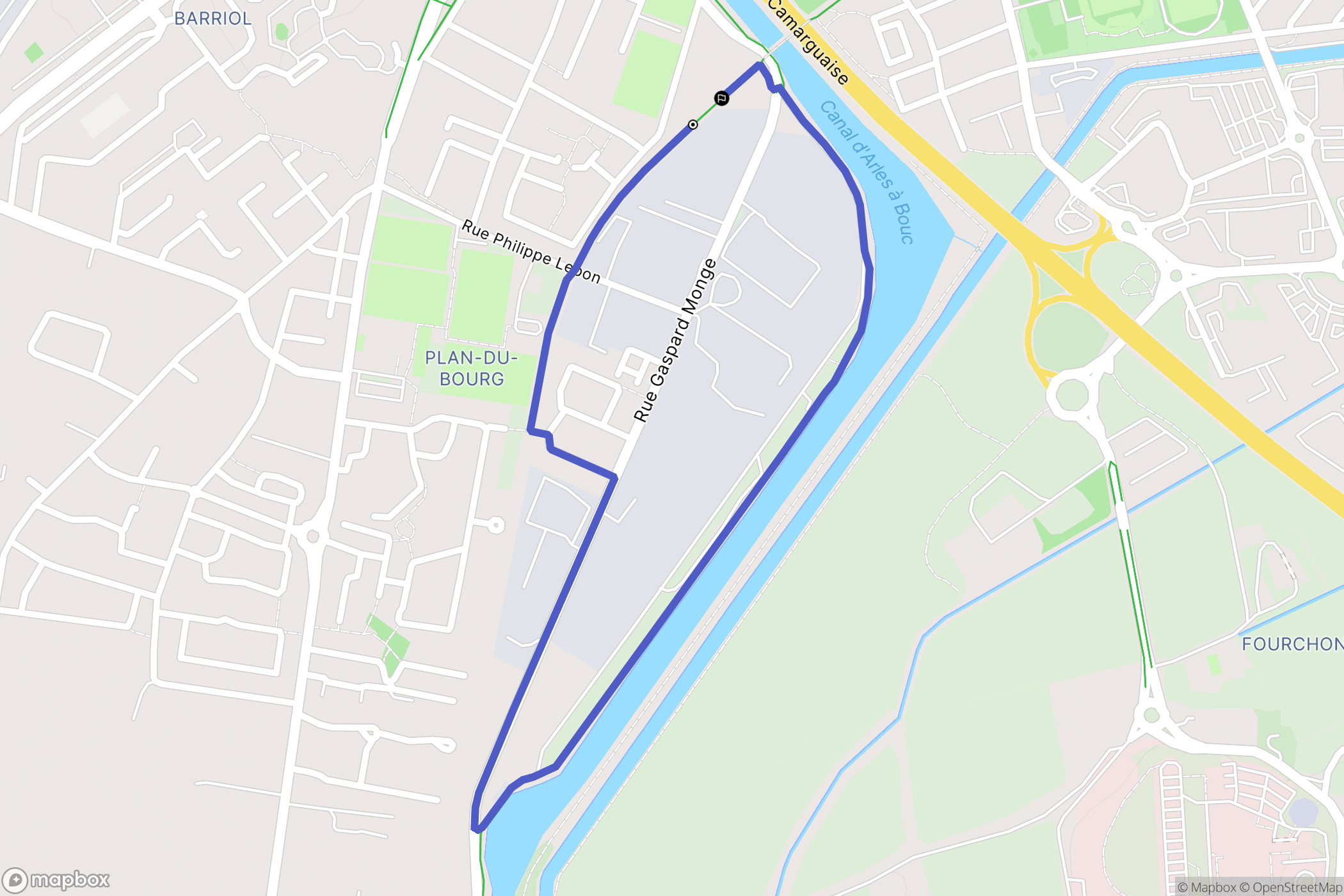 Arles : carte du parcours de randonnée - France