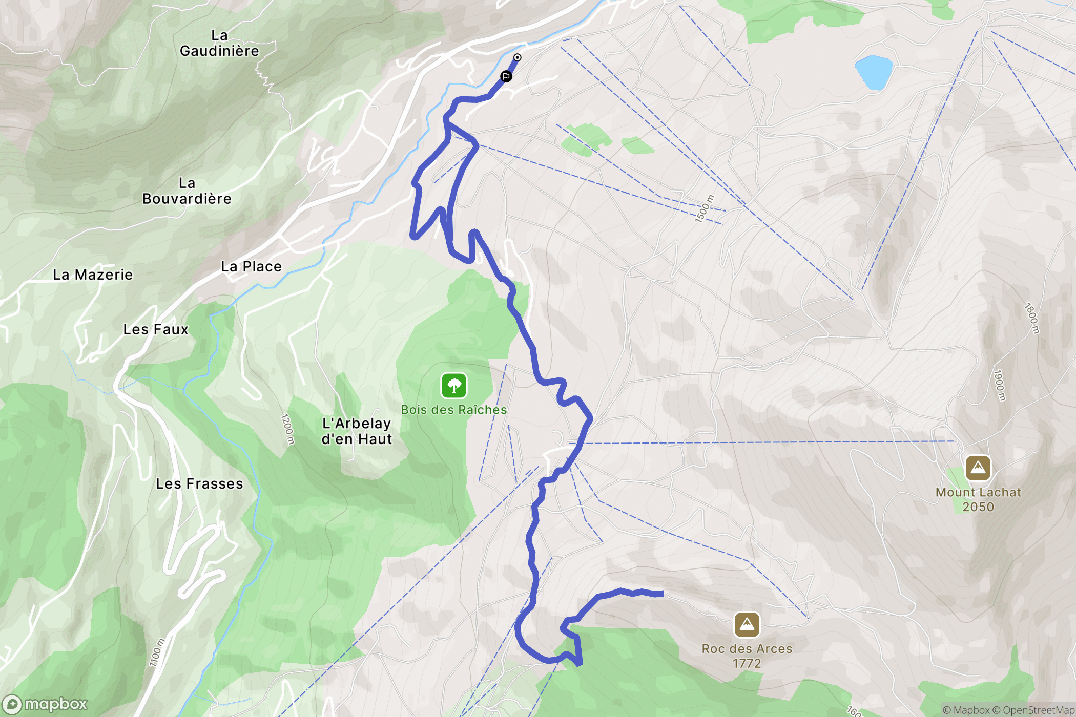 Le Grand-Bornand : carte du parcours de randonnée - France