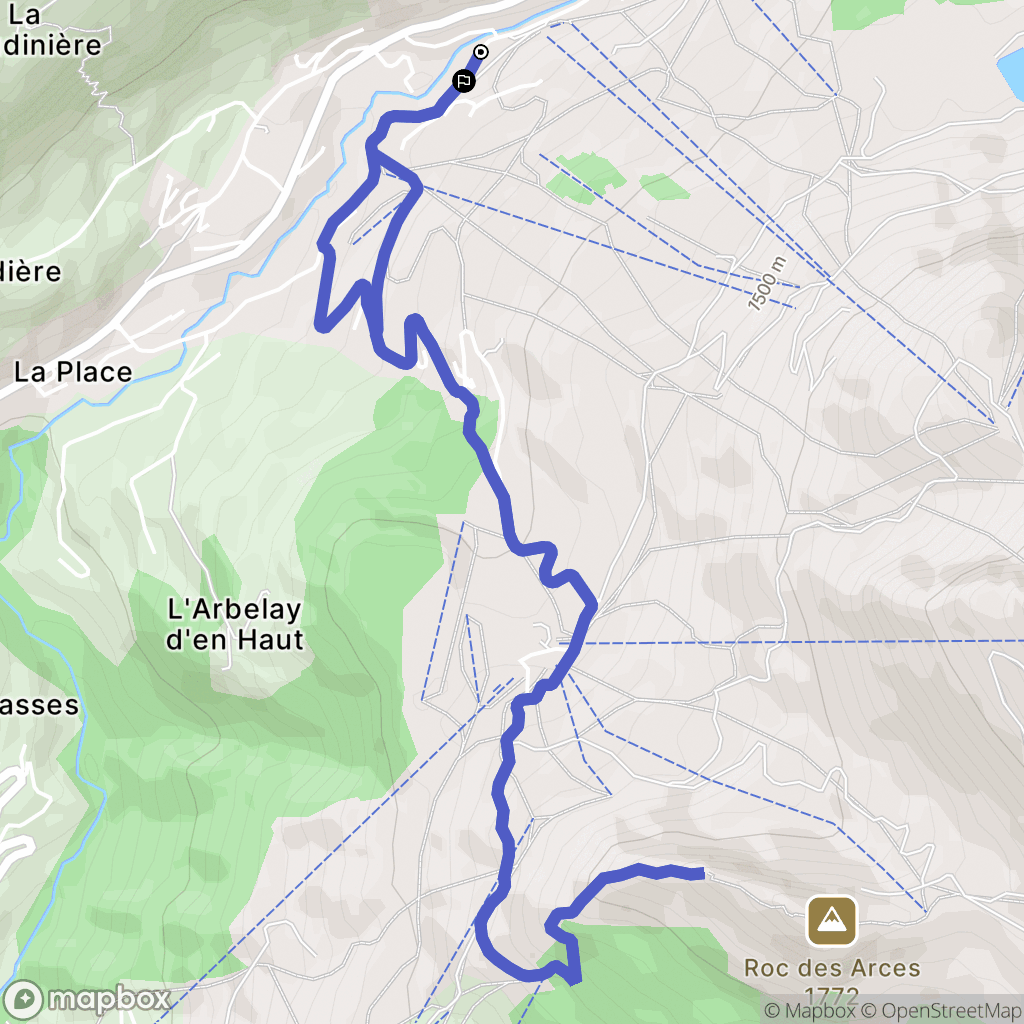 Le Grand-Bornand : carte du parcours de randonnée - France