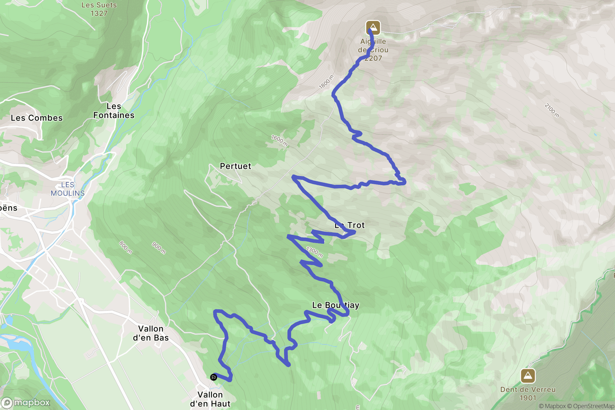 Samoëns : carte du parcours de randonnée - France