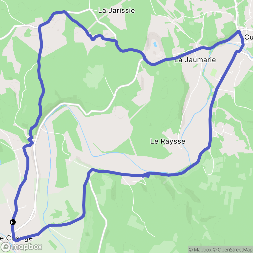 Bassillac et Auberoche : carte du parcours de randonnée - France