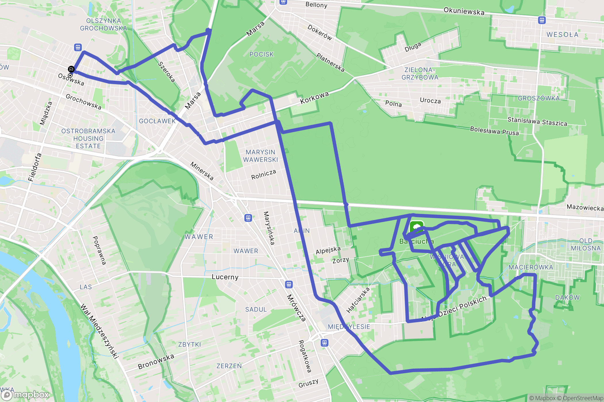 Warszawa: mapa trasy - Poland