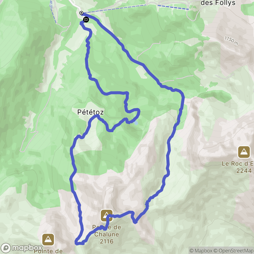 Bellevaux : carte du parcours de randonnée - France