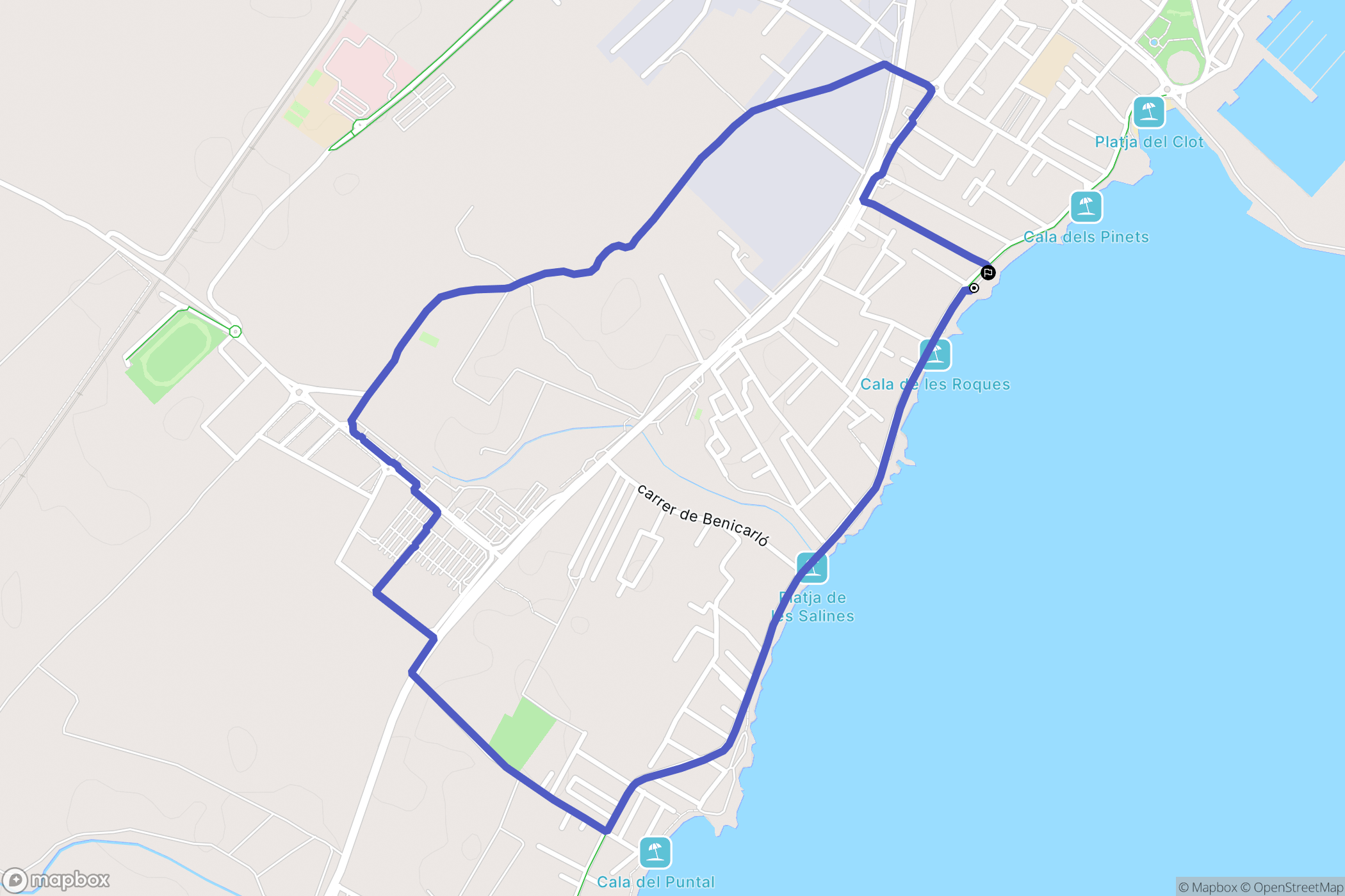 Vinaròs : carte du parcours de randonnée - Spain