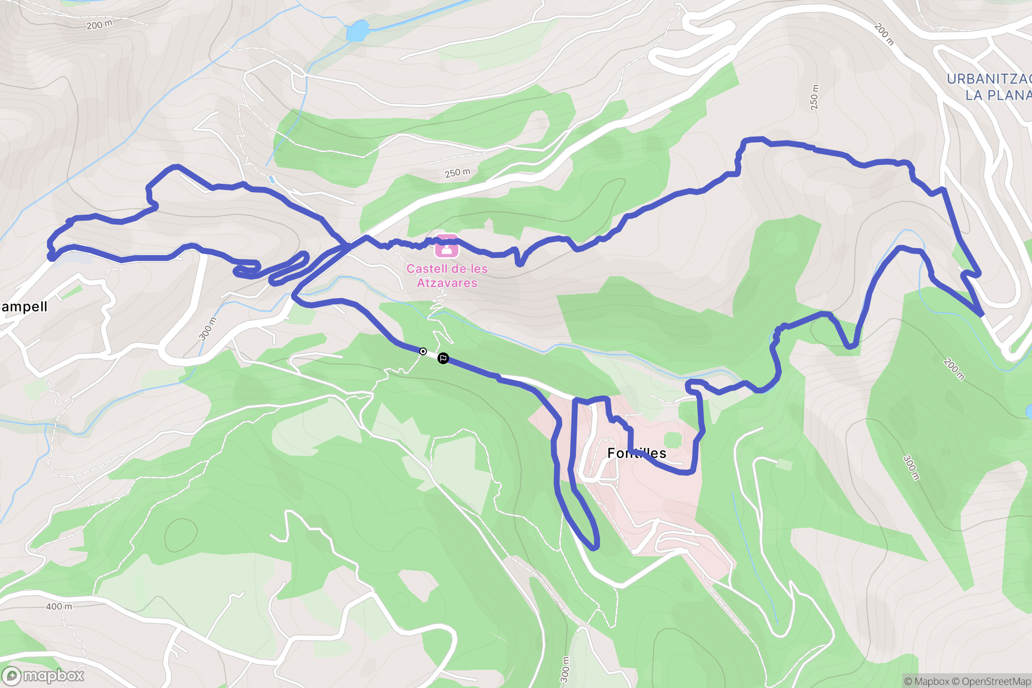  : carte du parcours de randonnée - Spain