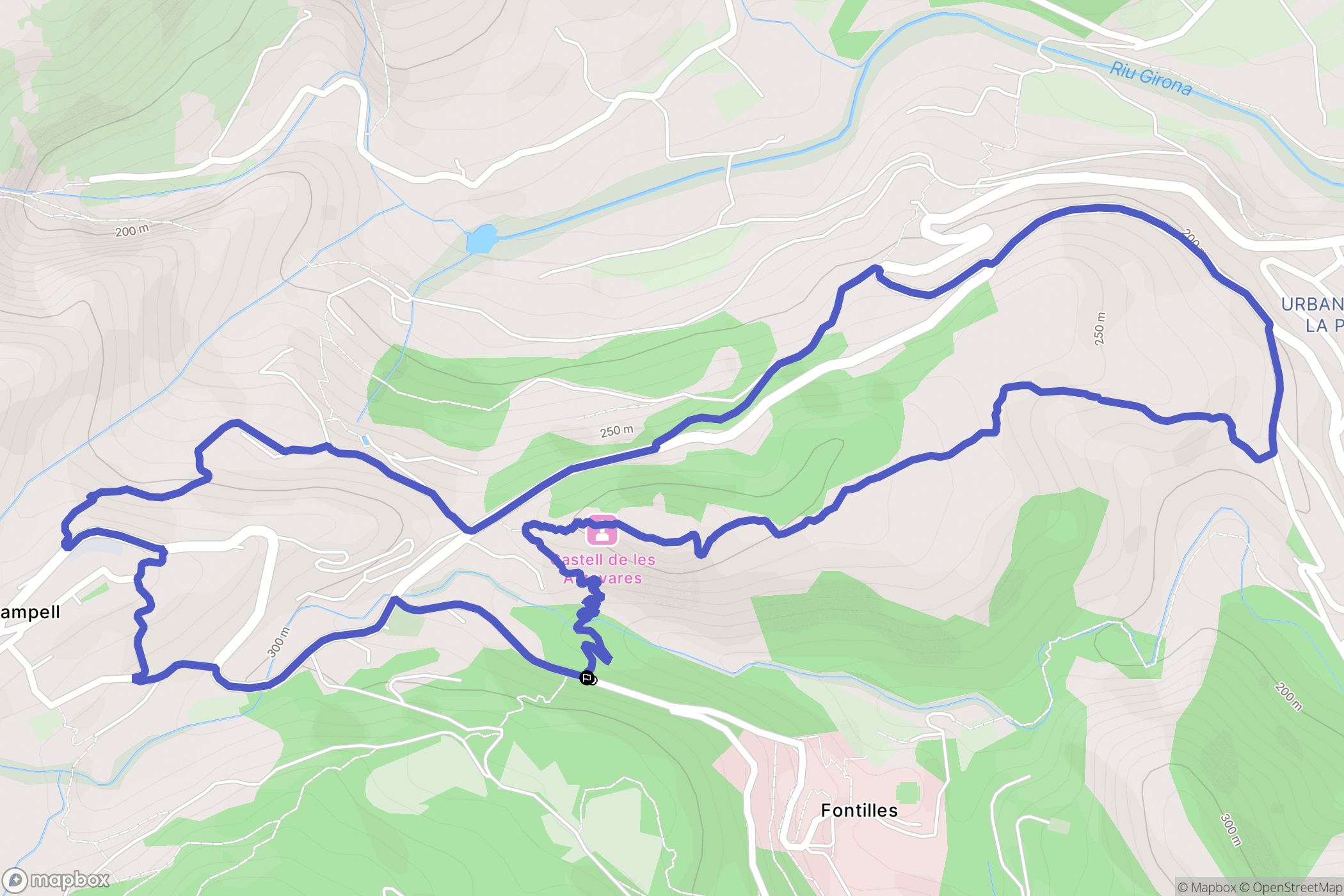  : carte du parcours de randonnée - Spain