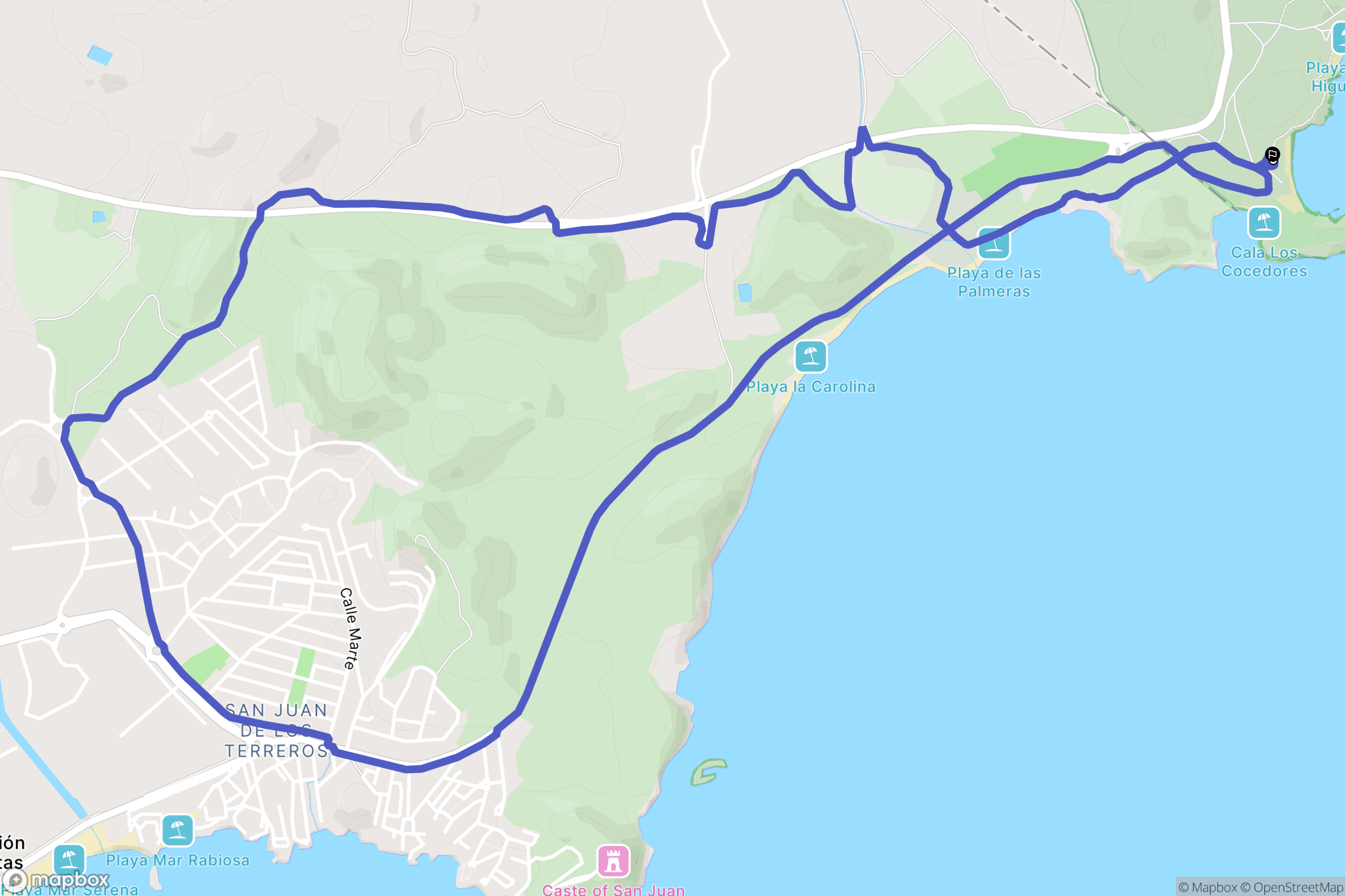 Calarreona : carte du parcours de randonnée - Spain