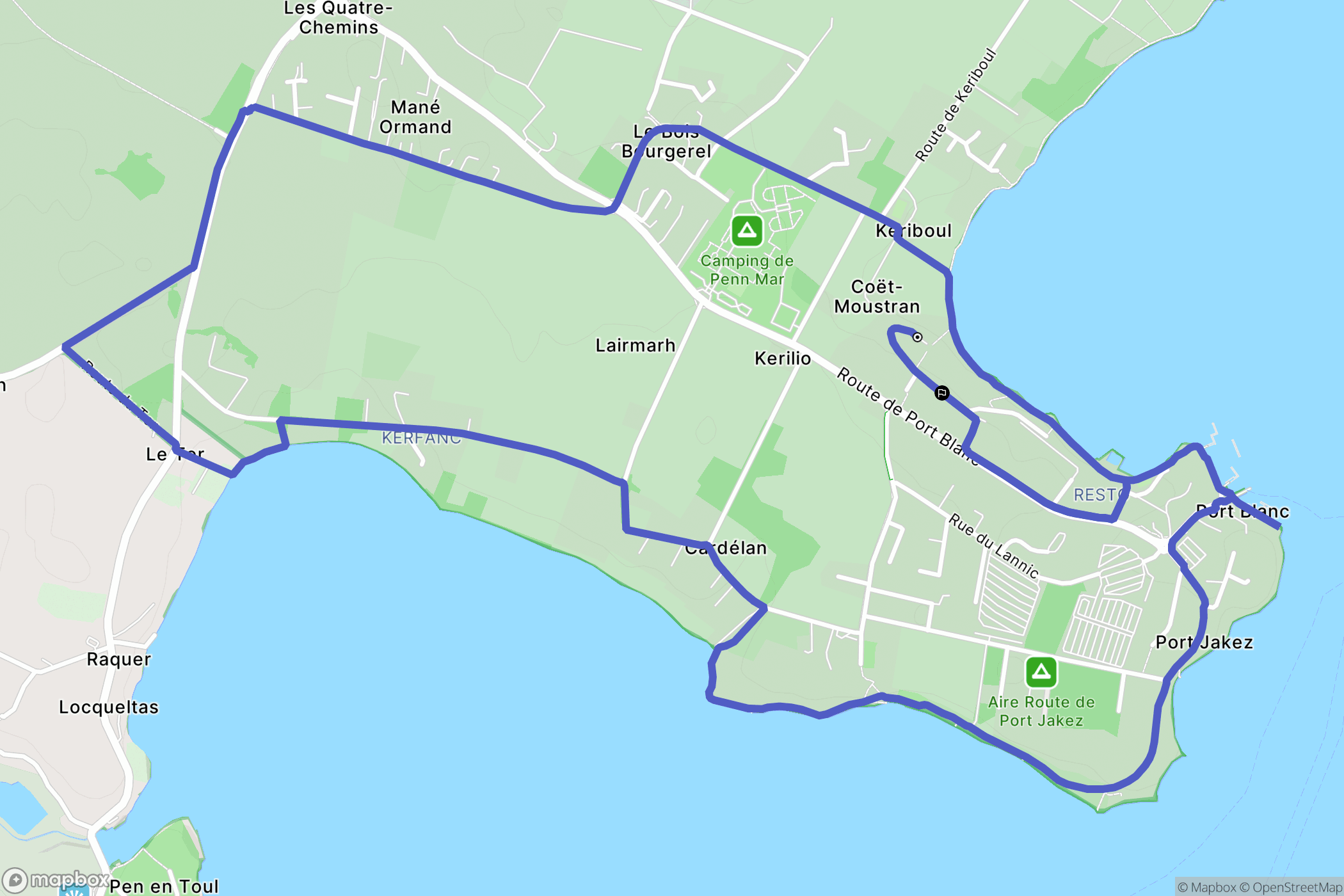 Baden : carte du parcours de randonnée - France
