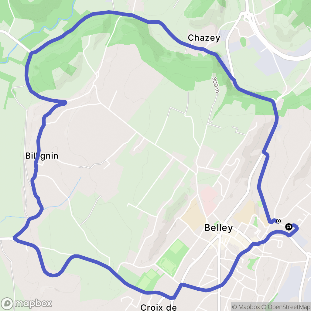 Belley : carte du parcours de randonnée - France
