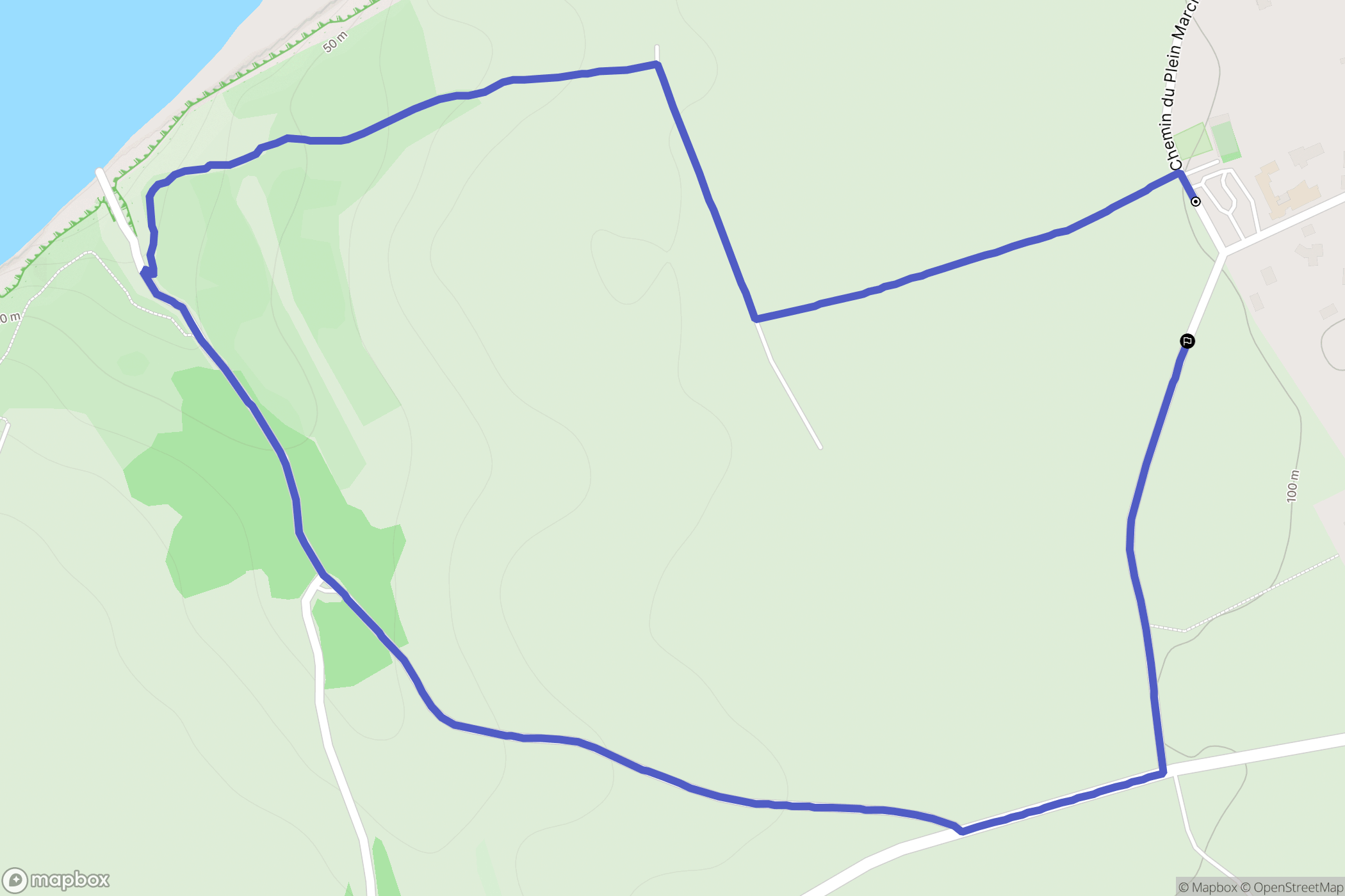 Petit-Caux : carte du parcours de randonnée - France
