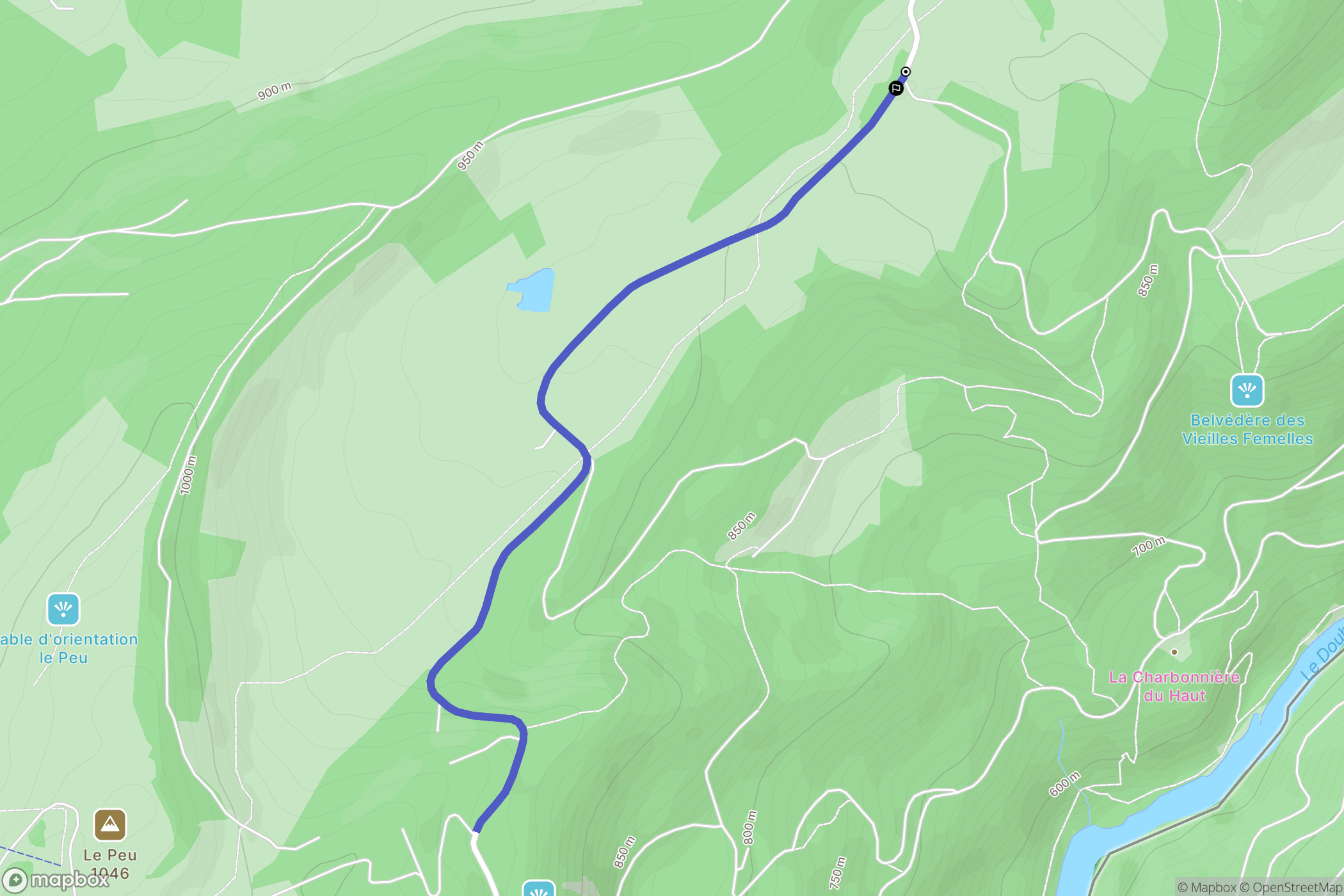 Charquemont : carte du parcours de randonnée - France
