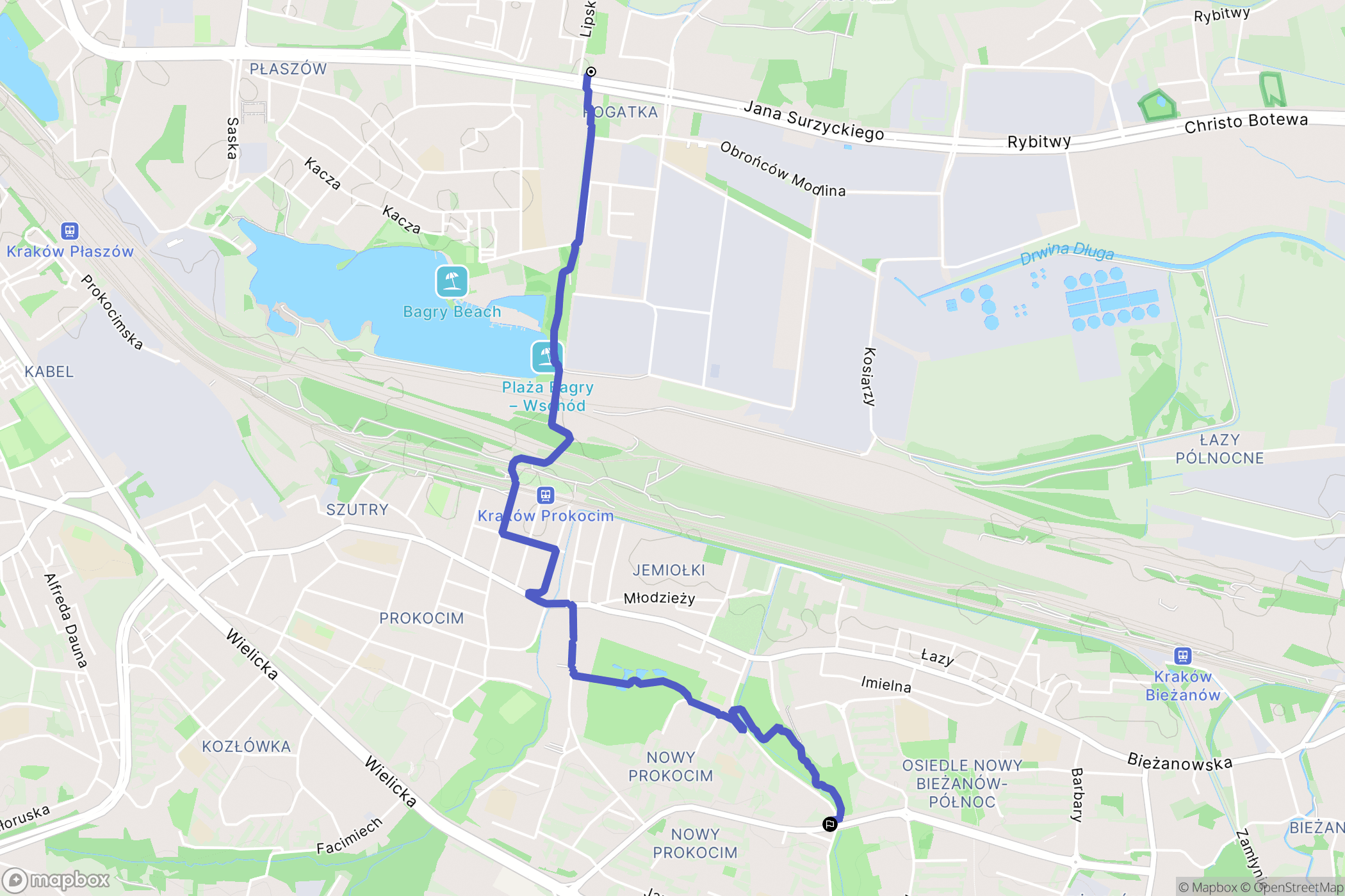 Kraków: mapa trasy - Poland