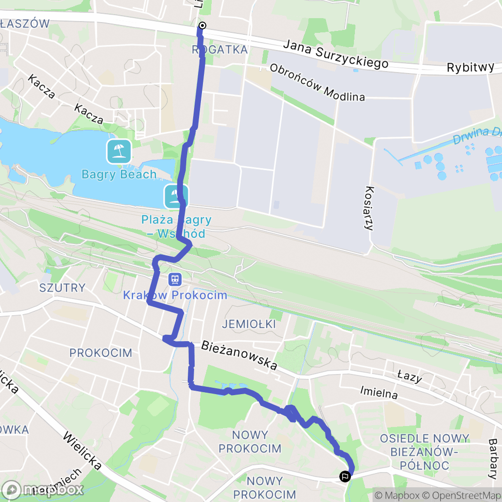 Kraków: mapa trasy - Poland