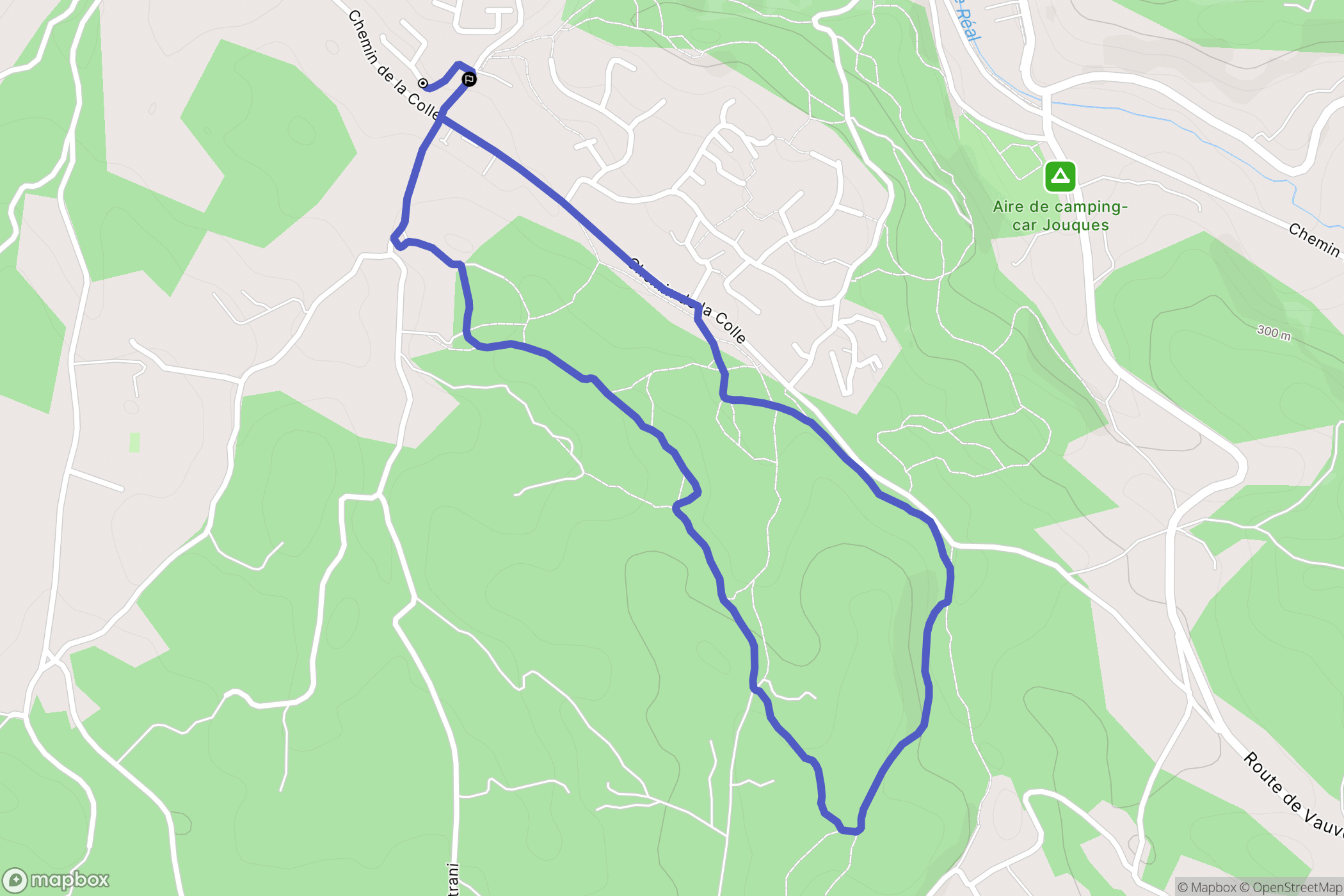 Jouques : carte du parcours de randonnée - France