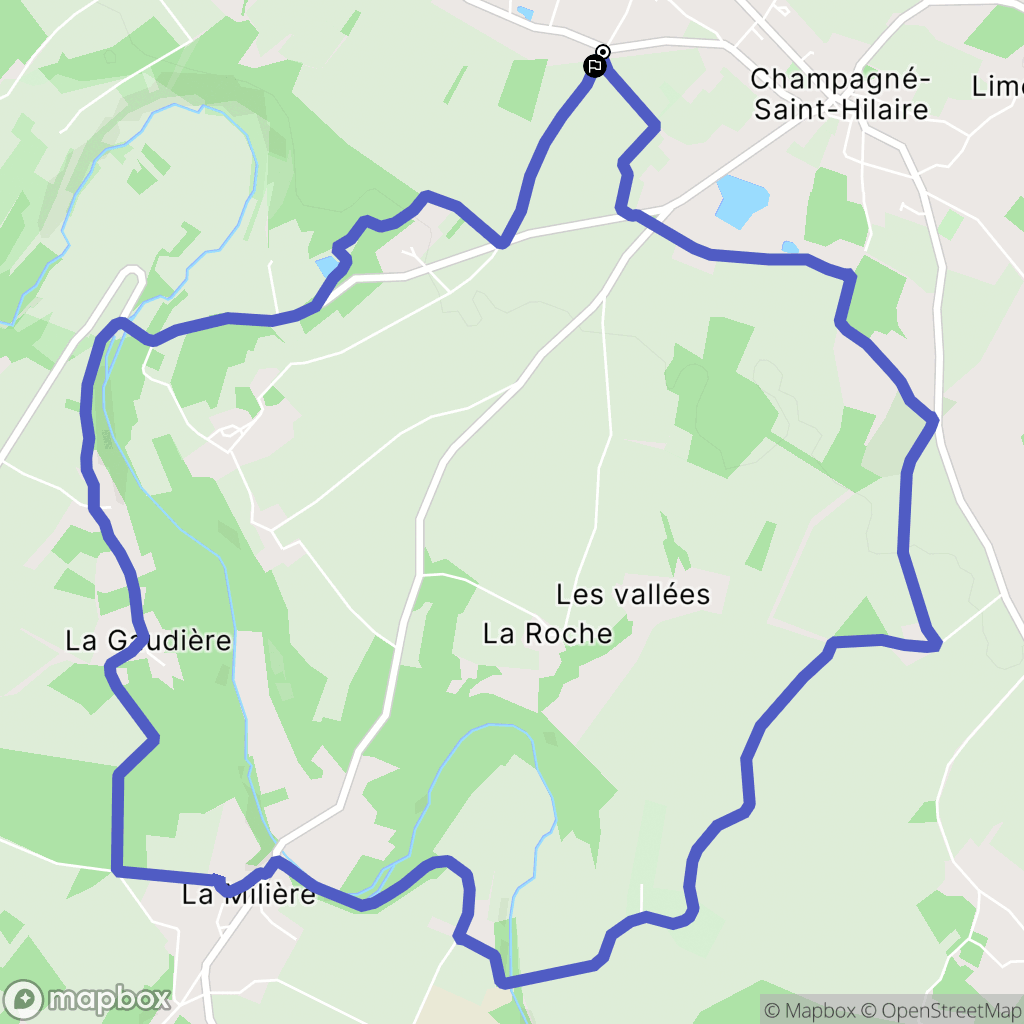 Champagné-Saint-Hilaire : carte du parcours de randonnée - France