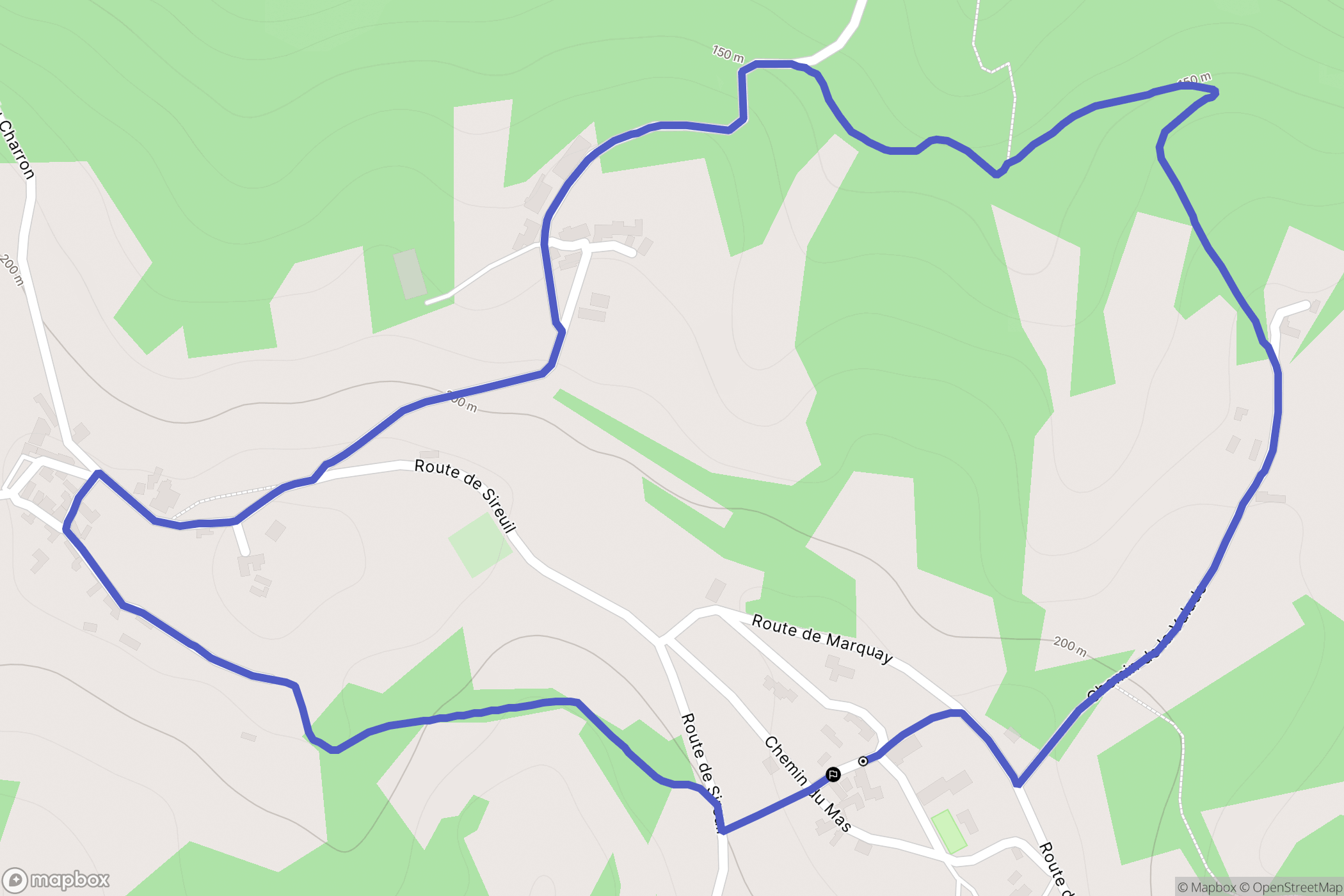 Les Eyzies : carte du parcours de randonnée - France