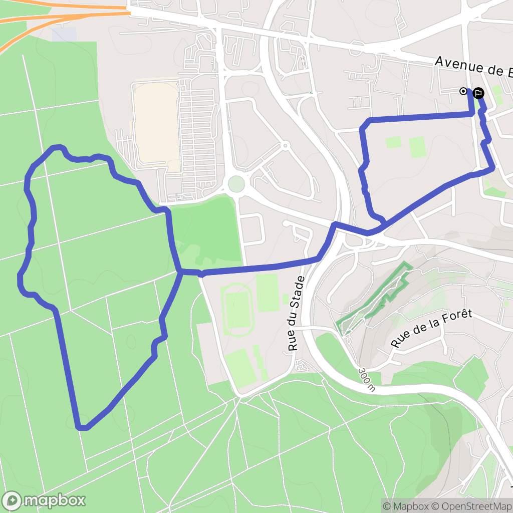 Laxou : carte du parcours de randonnée - France