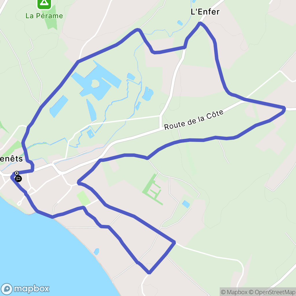 Genêts : carte du parcours de randonnée - France