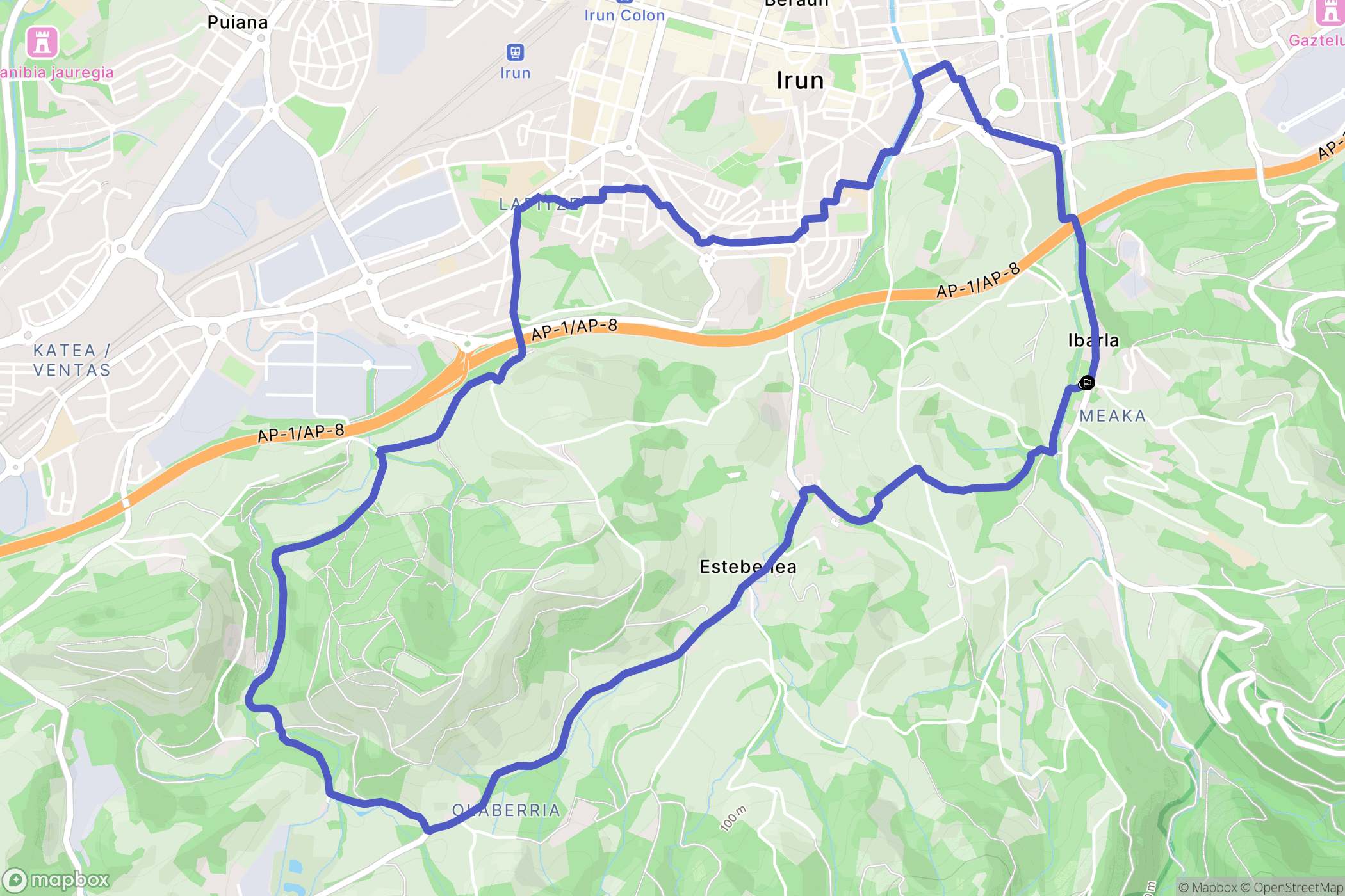 : carte du parcours de randonnée - Spain