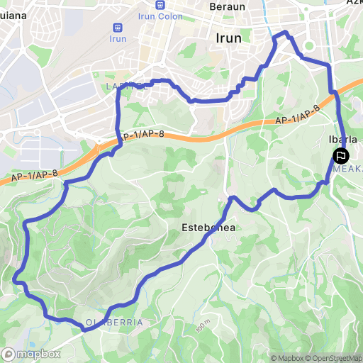: carte du parcours de randonnée - Spain