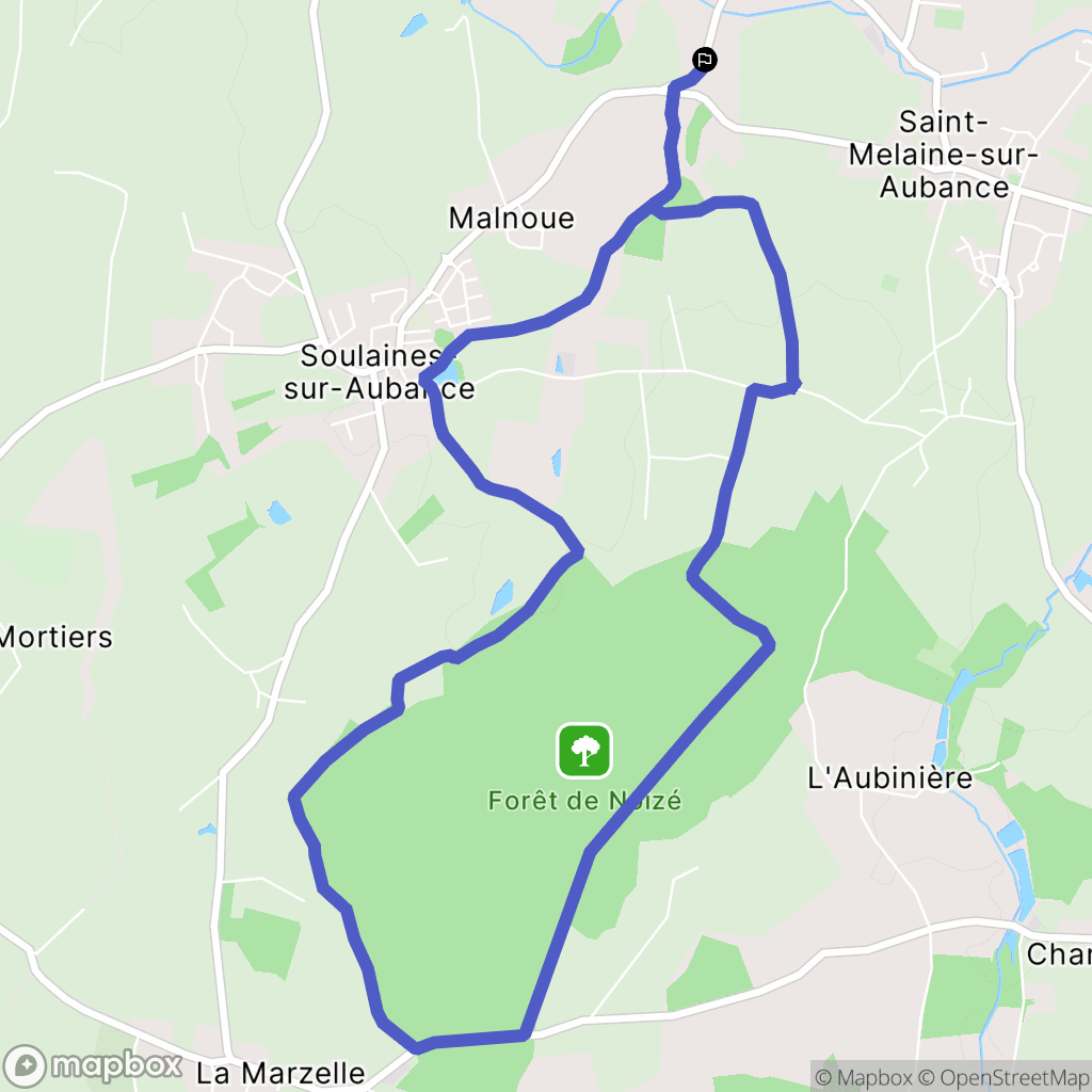 Soulaines-sur-Aubance : carte du parcours de randonnée - France