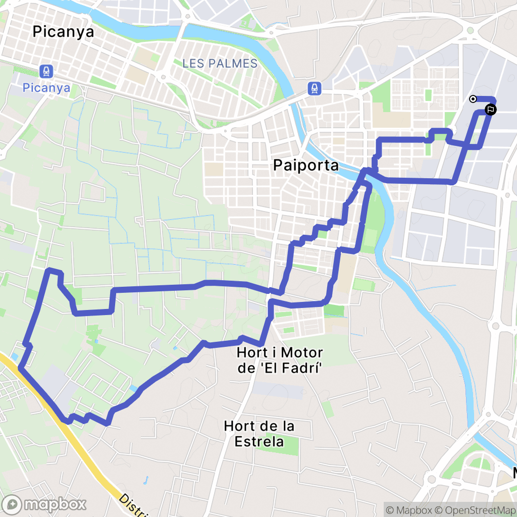 Paiporta : carte du parcours de randonnée - Spain