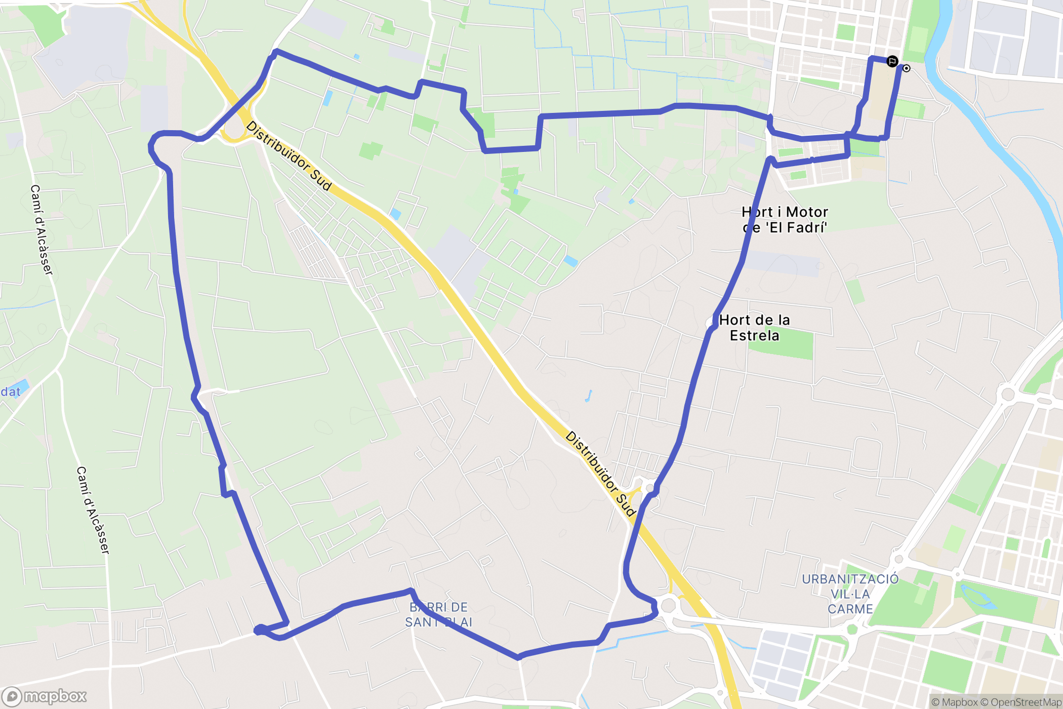Paiporta : carte du parcours de randonnée - Spain
