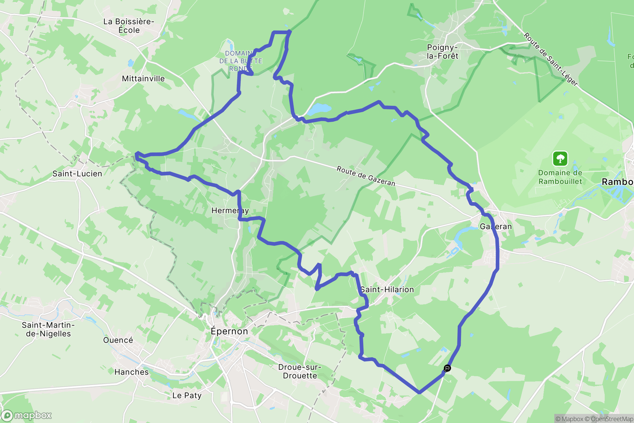 Émancé : carte du parcours de randonnée - France