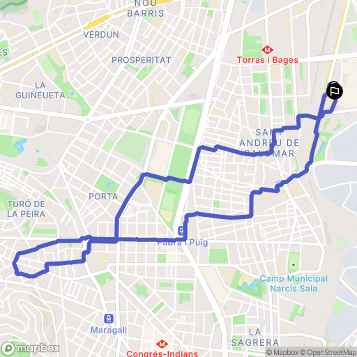 Barcelona : carte du parcours de randonnée - Spain