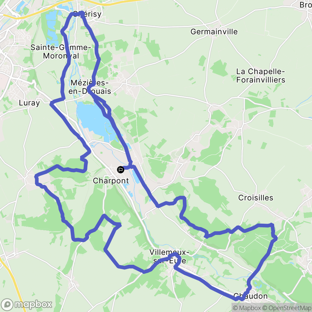 Charpont : carte du parcours de randonnée - France