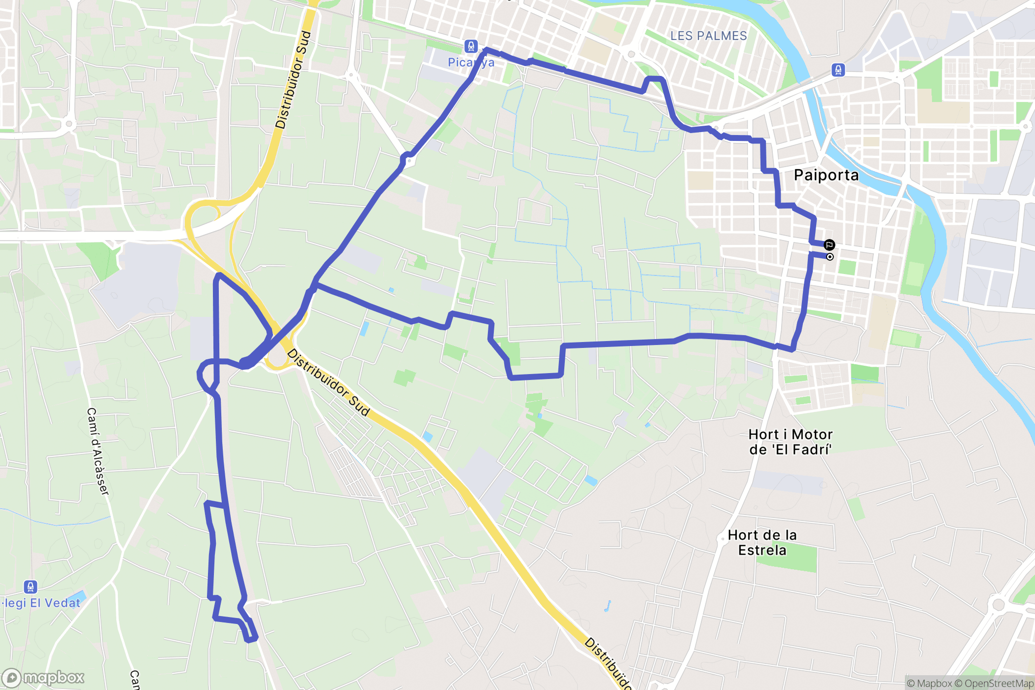 Paiporta : carte du parcours de randonnée - Spain
