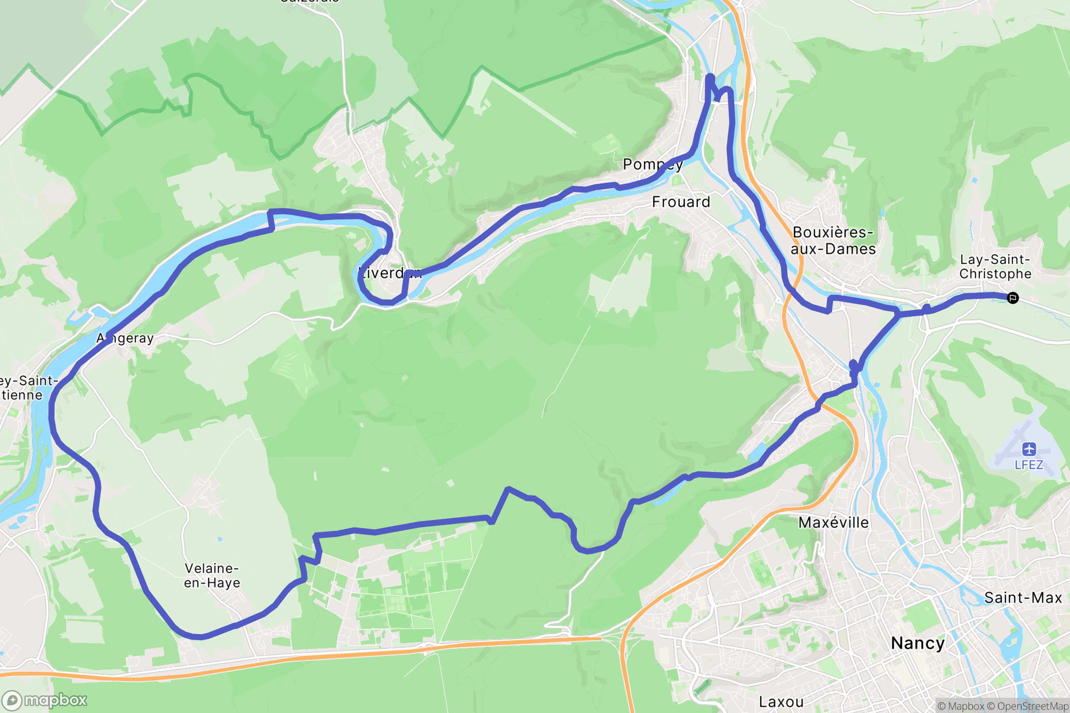 Lay-Saint-Christophe : carte du parcours de randonnée - France