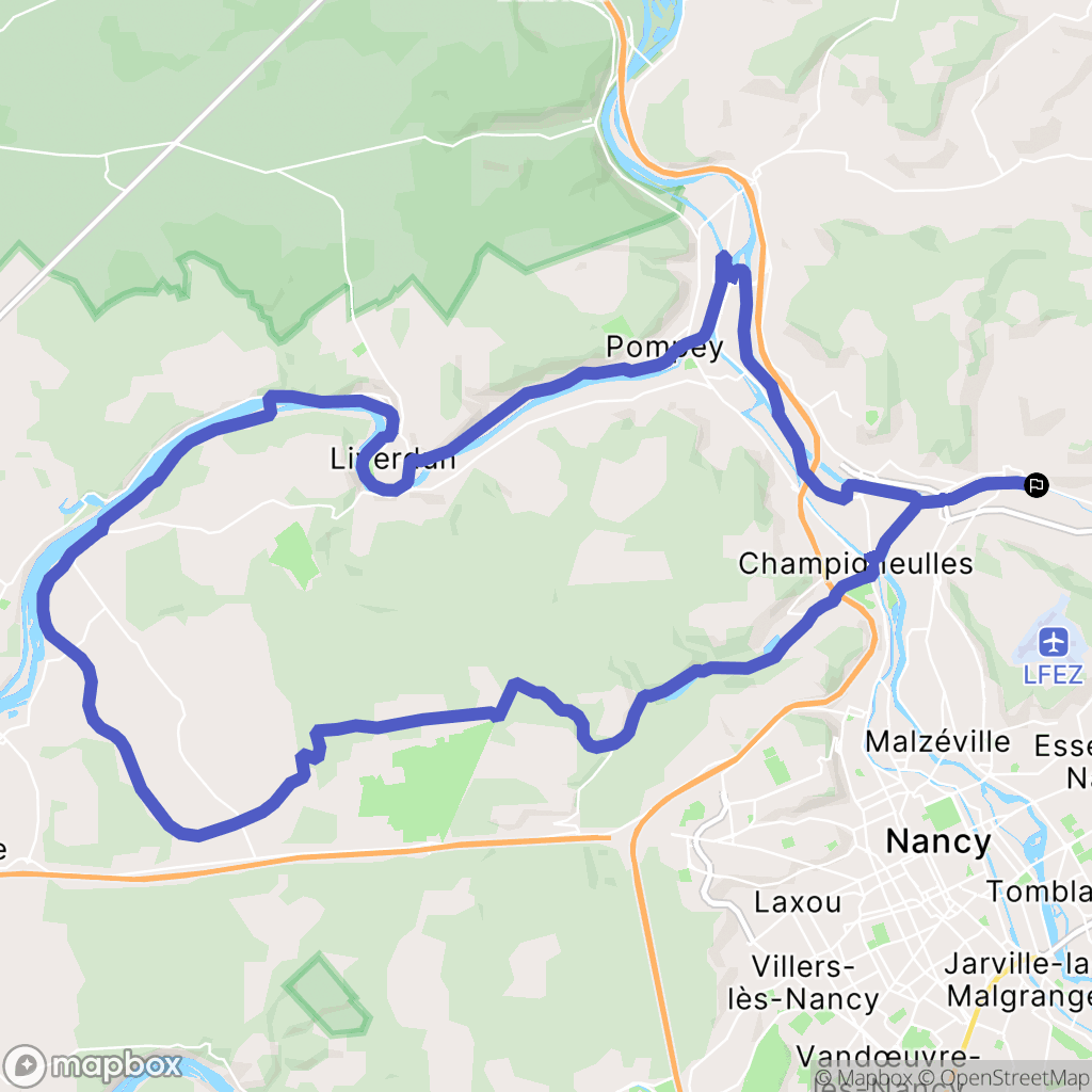 Lay-Saint-Christophe : carte du parcours de randonnée - France