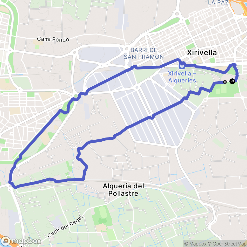 Xirivella : carte du parcours de randonnée - Spain