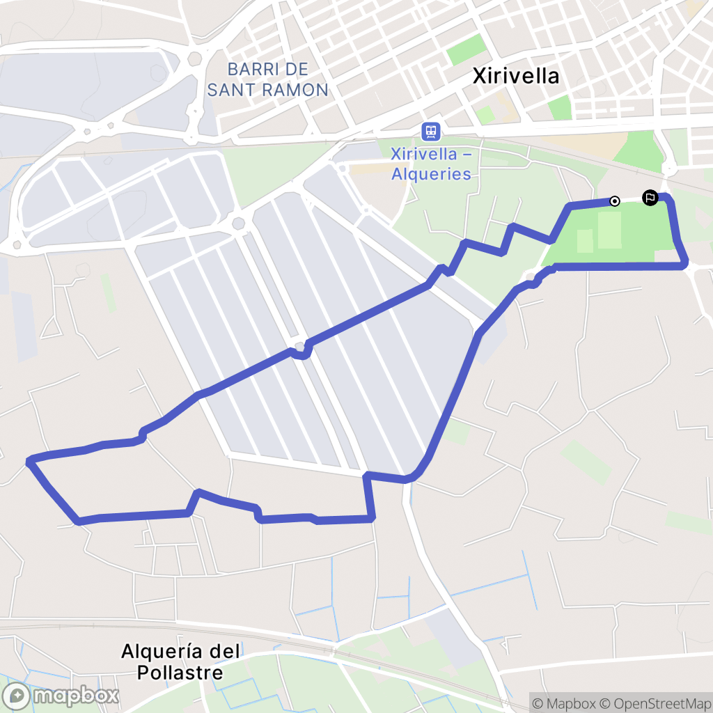 Xirivella : carte du parcours de randonnée - Spain