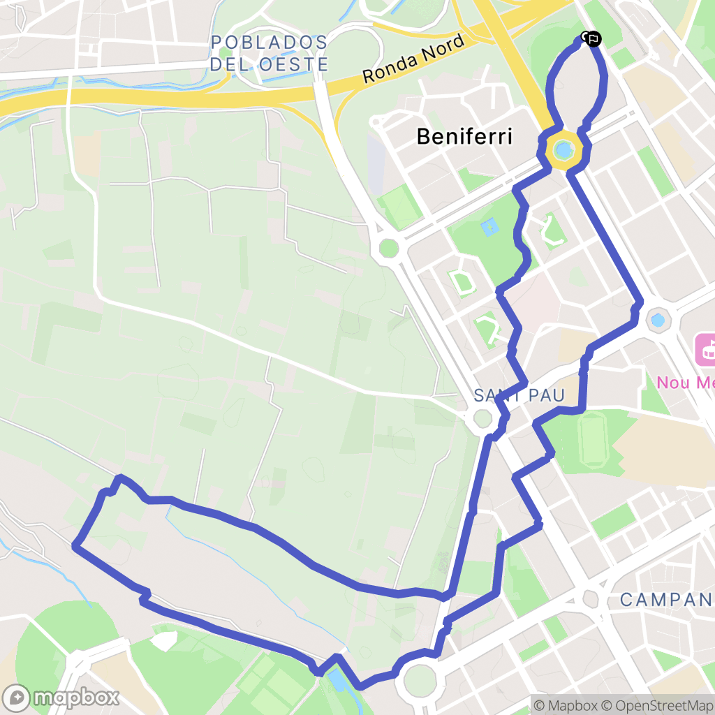 València : carte du parcours de randonnée - Spain