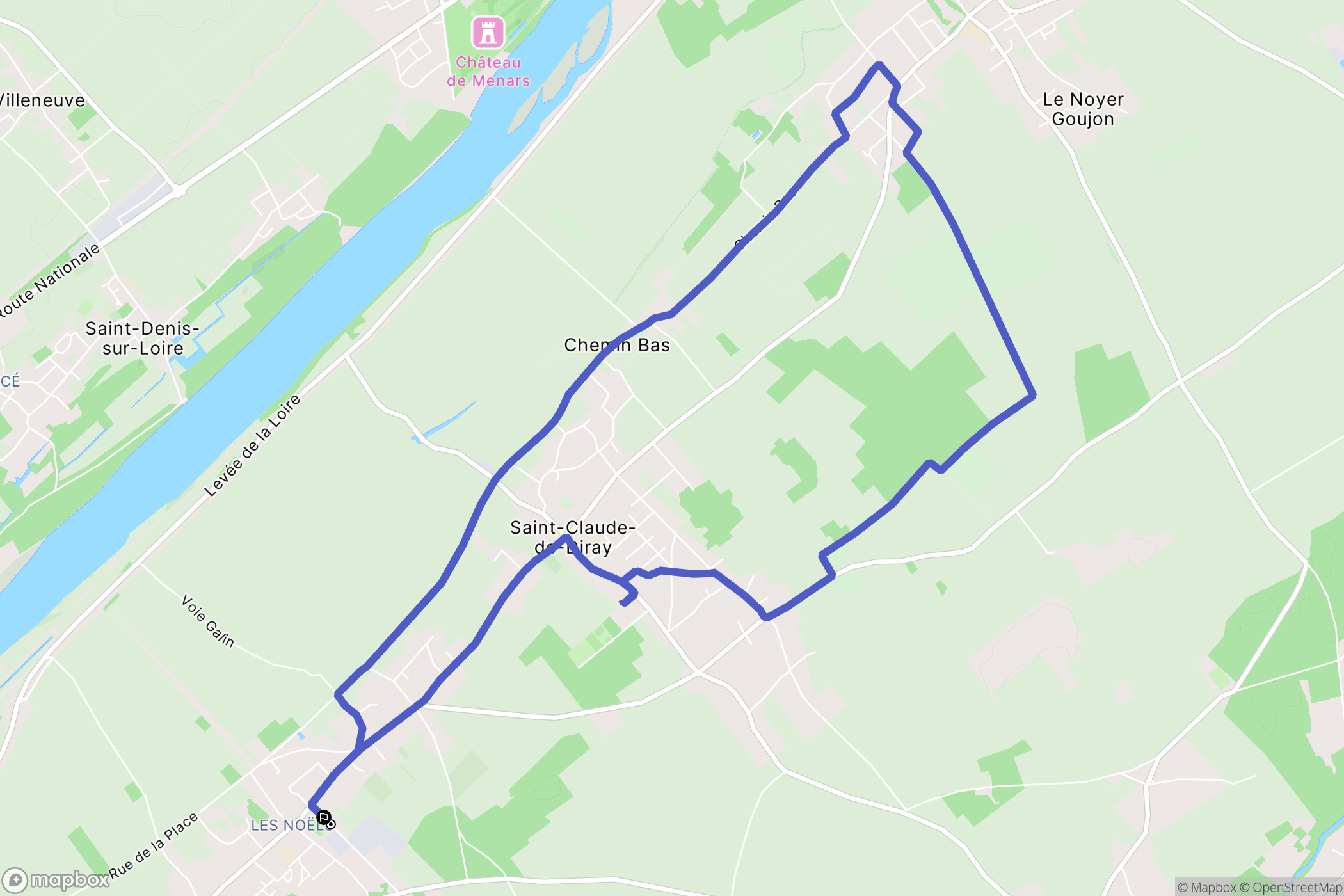 Vineuil : carte du parcours de randonnée - France
