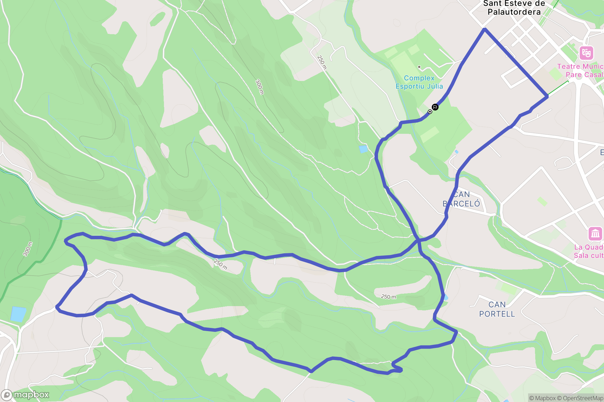 Barcelona : carte du parcours de randonnée - Spain