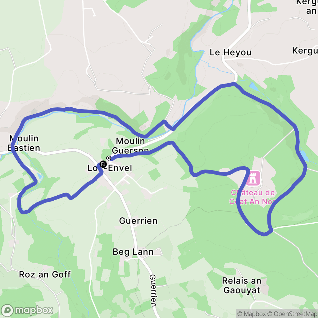 Loc-Envel : carte du parcours de randonnée - France