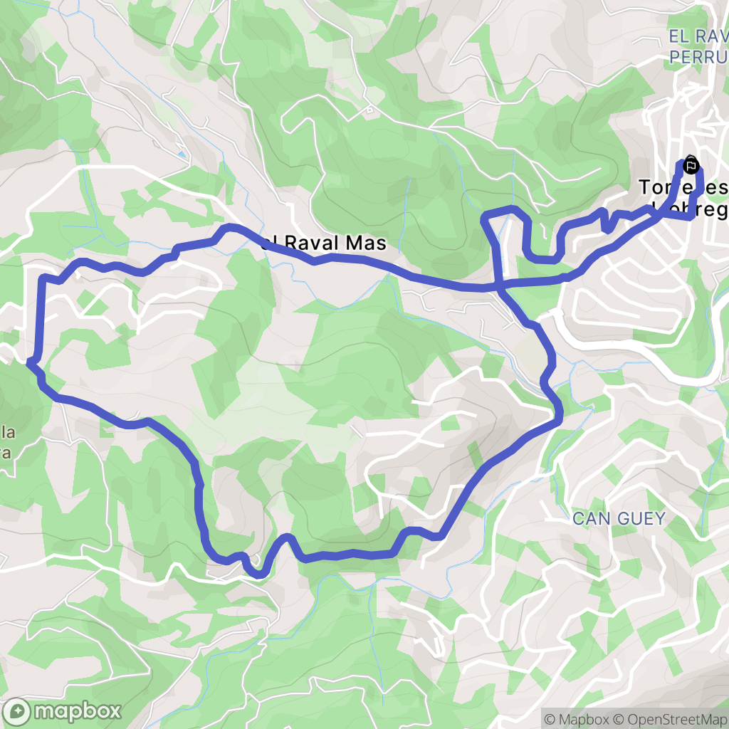 Torrelles de Llobregat : carte du parcours de randonnée - Spain