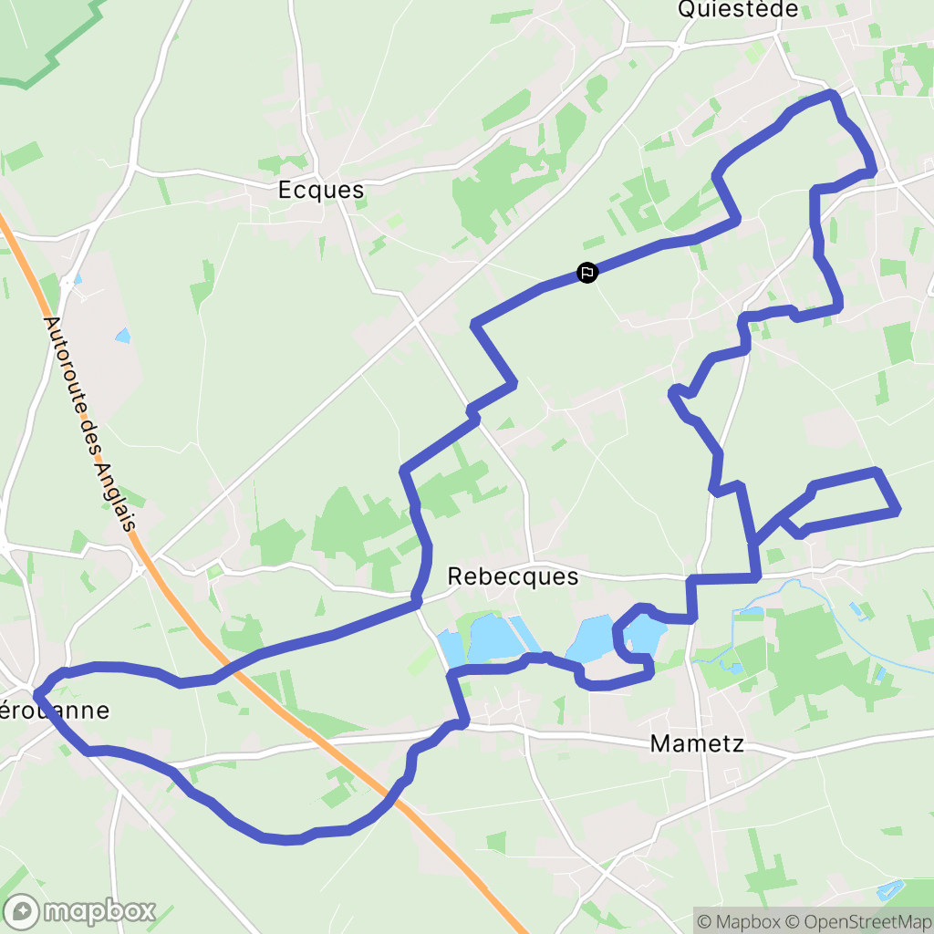Roquetoire : carte du parcours de randonnée - France