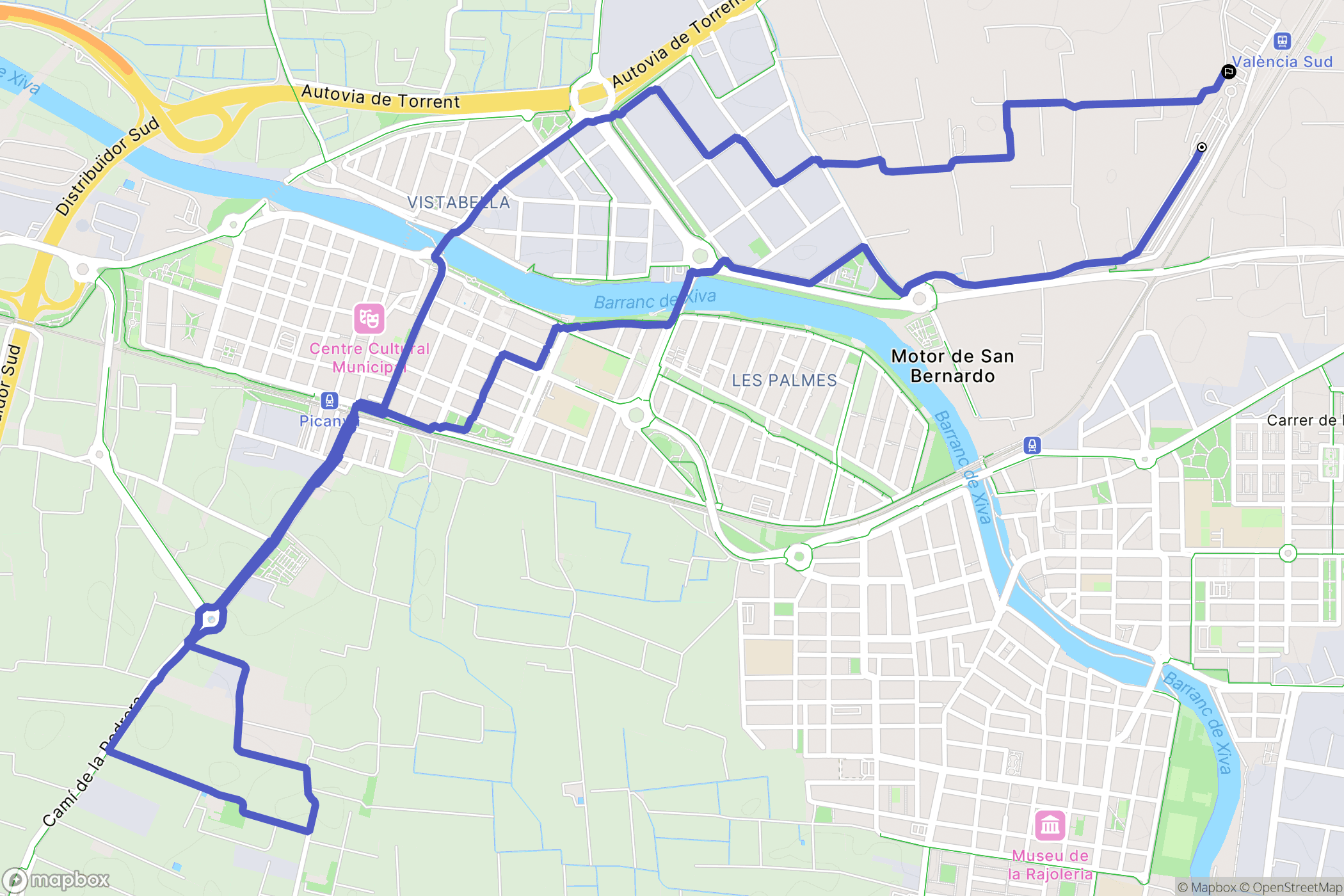 Valencia : carte du parcours de randonnée - Spain