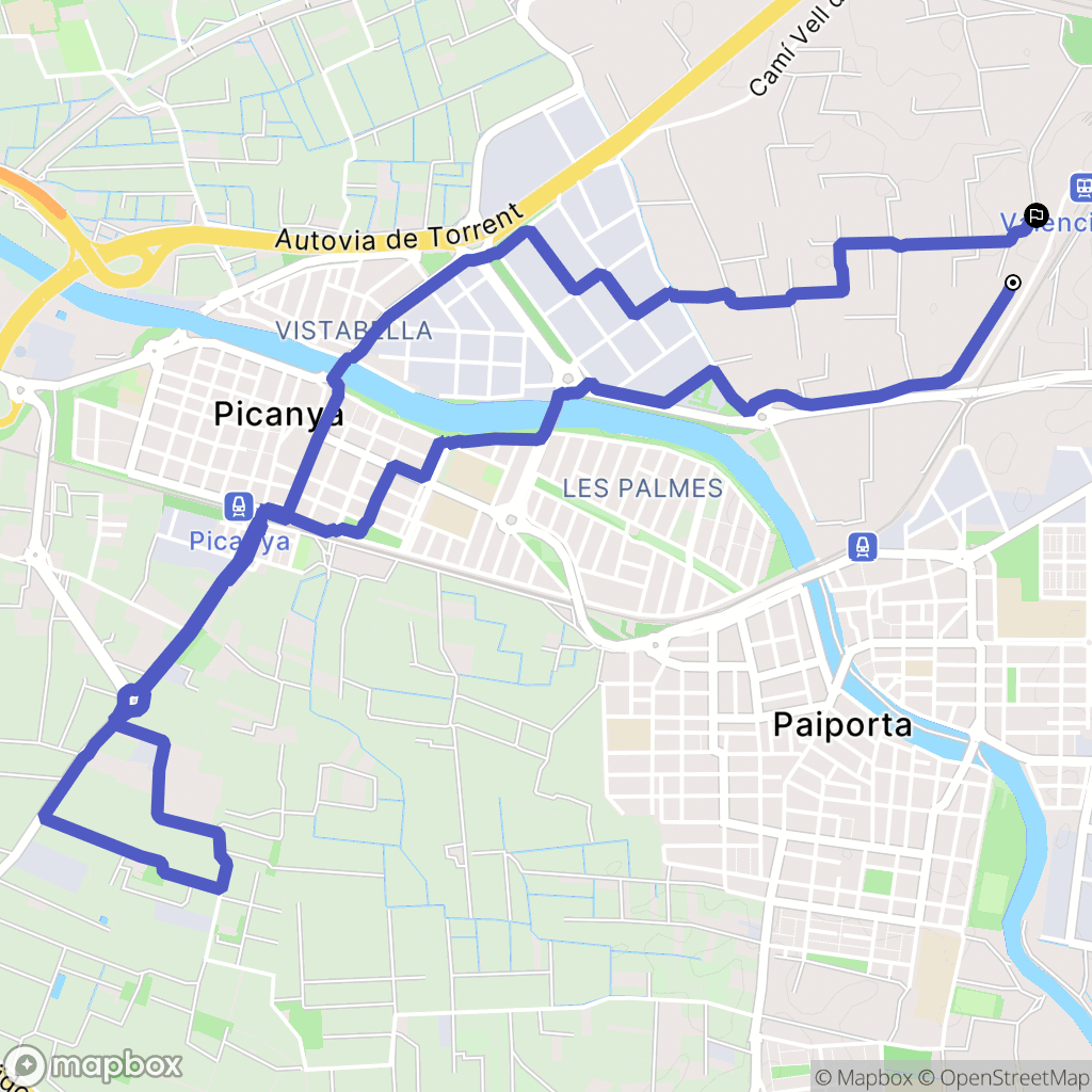 Valencia : carte du parcours de randonnée - Spain