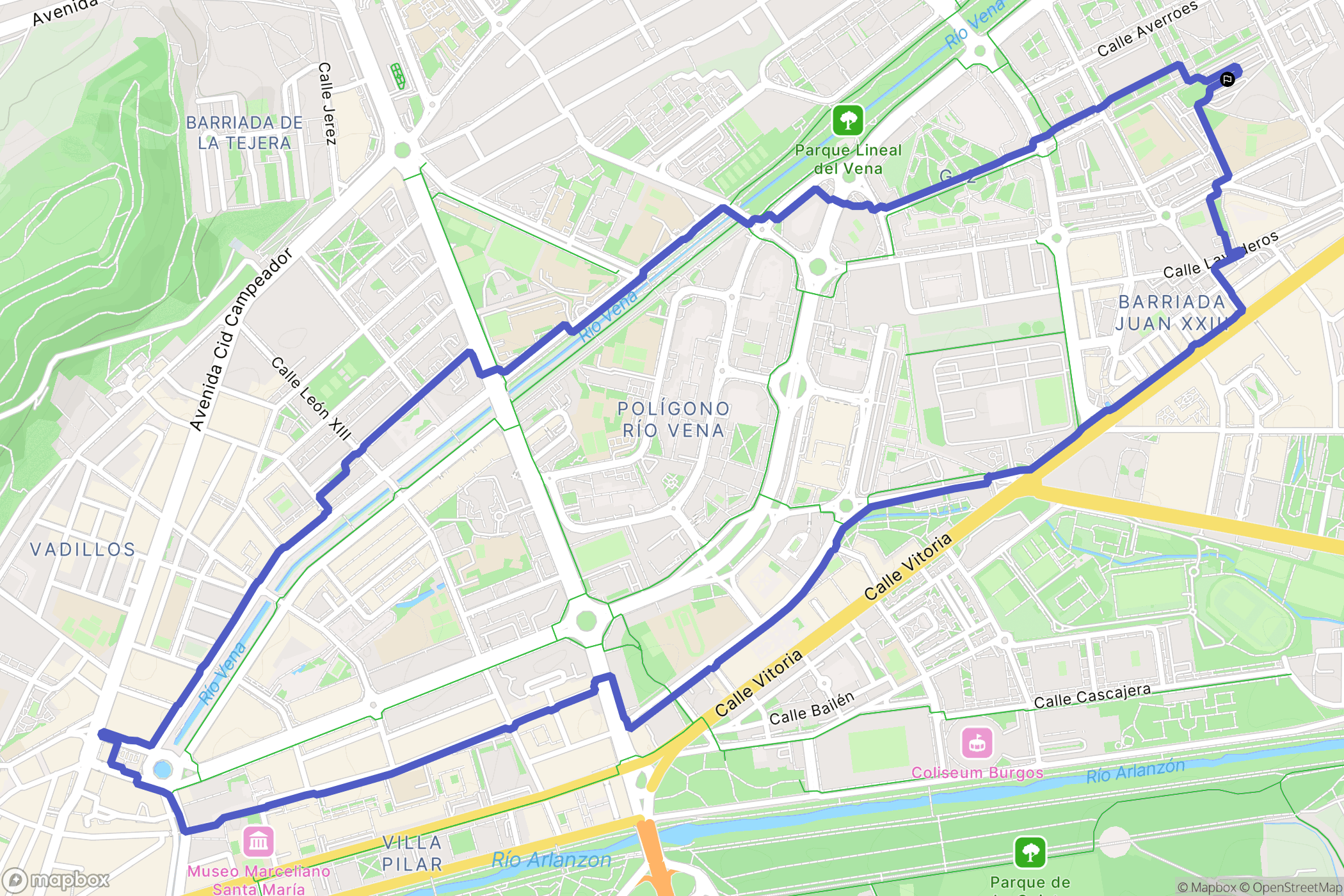 Burgos : carte du parcours de randonnée - Spain