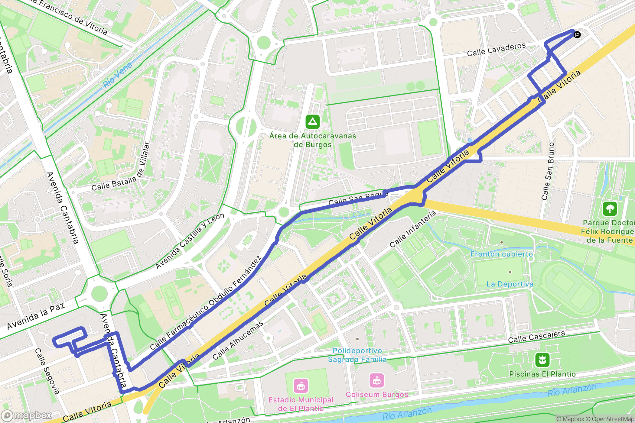 Burgos : carte du parcours de randonnée - Spain
